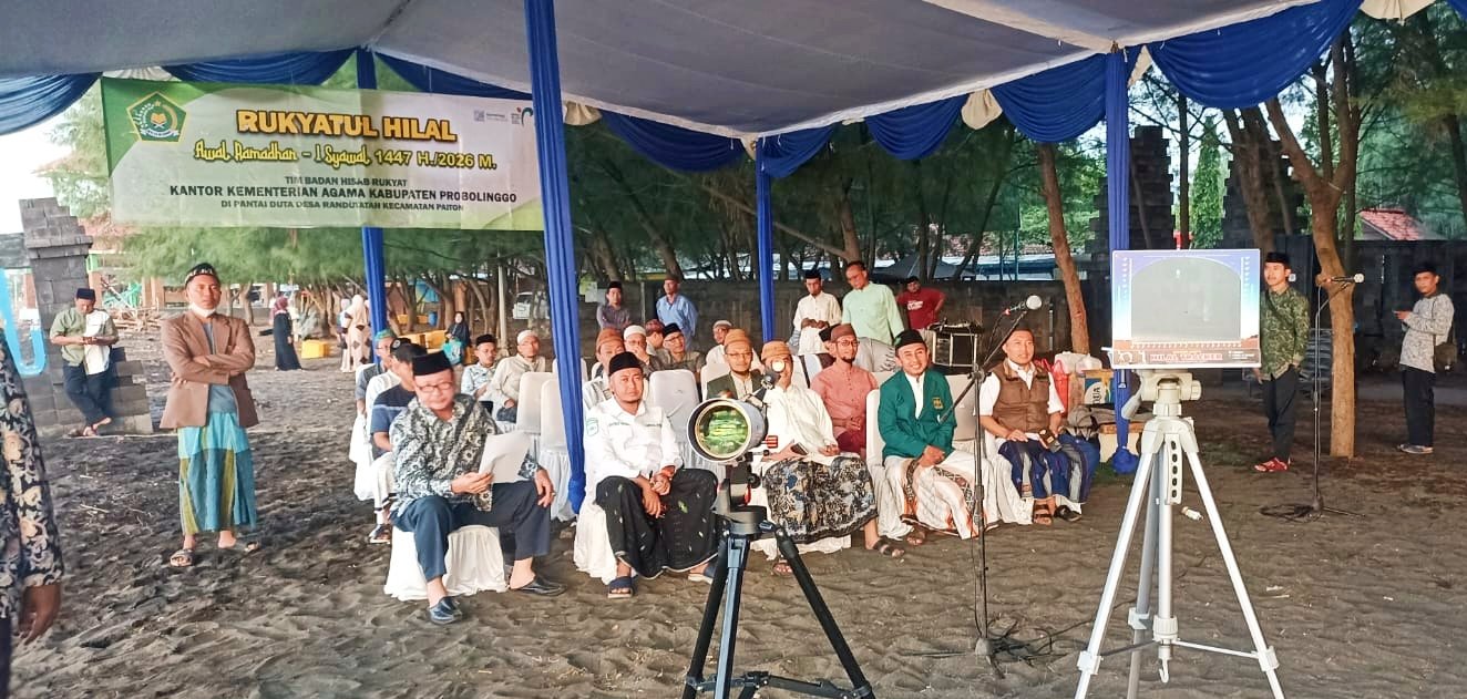 Rukyatul Hilal 1 Syawal di Pantai Duta, MWCNU Paiton: Hilal Tidak Nampak